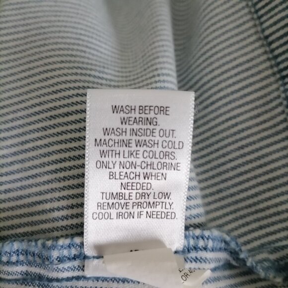 Croft & Barrow Womens Blue White Flap Pockets Striped Button Front Jacket Size M - Picture 6 of 7